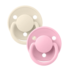 De Lux Pacifiers 2 Pack - Ivory/Baby Pink
