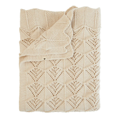 Knitted Blanket Wavy - Ivory