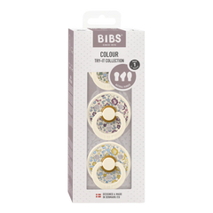 BIBS x LIBERTY New Baby Pacifiers Try-It Collection 3 Pack Eloise - Ivory