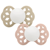 Infinity GLOW Pacifiers 2 Pack - Vanilla/Blush