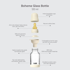 Baby Glass Bottle Boheme Set 120ml Latex - Violet Sky