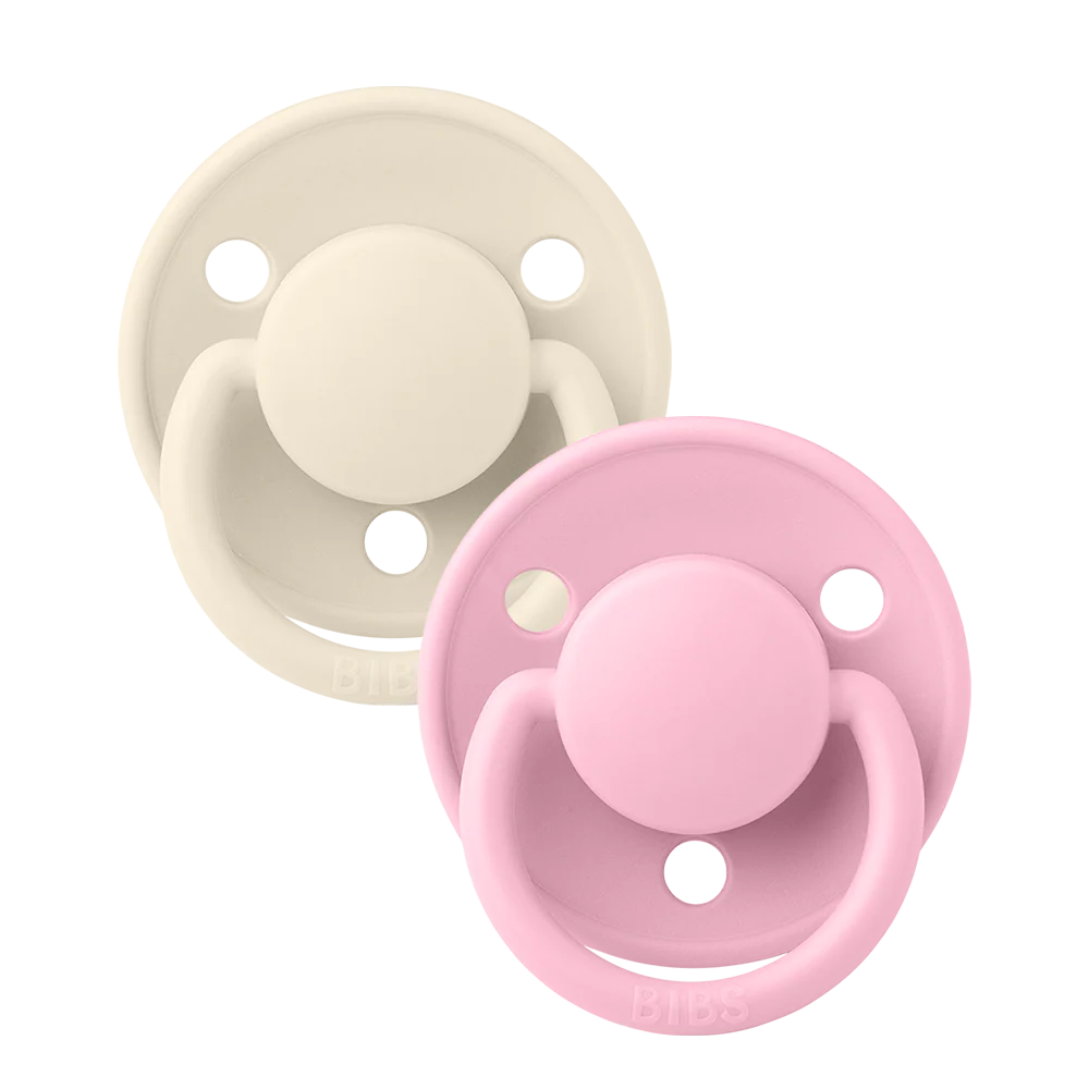 De Lux Pacifiers 2 Pack - Ivory/Baby Pink