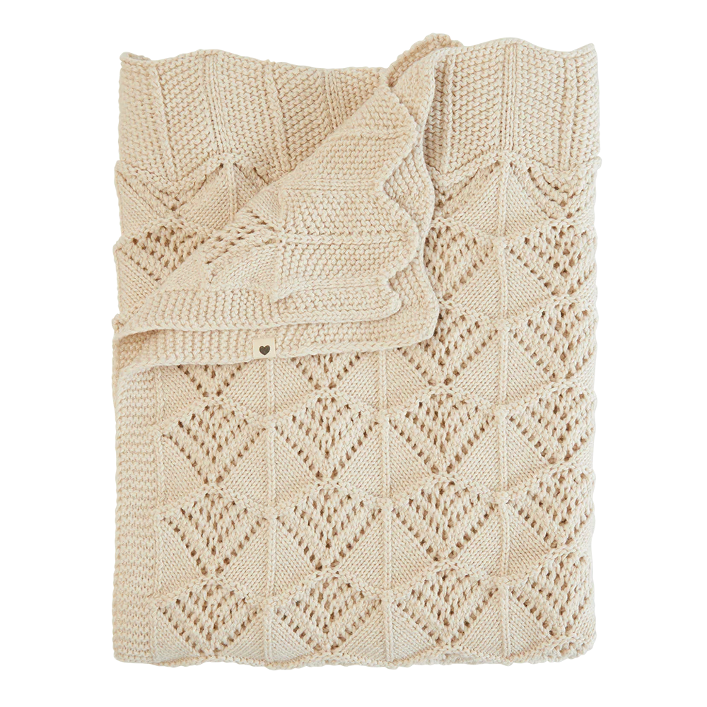 Knitted Blanket Wavy - Ivory