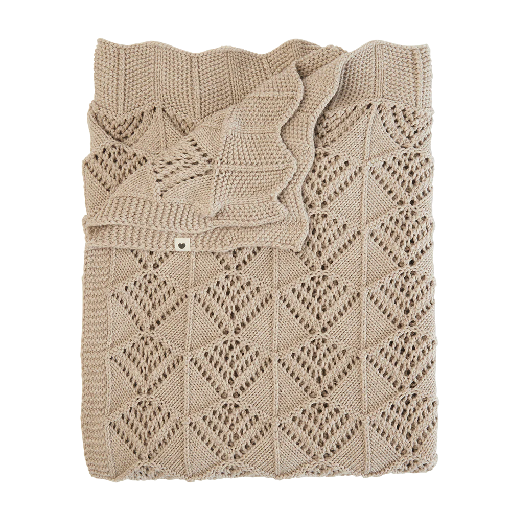 Knitted Blanket Wavy - Vanilla