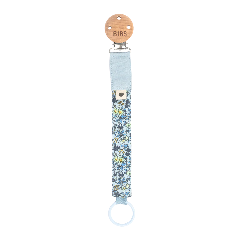 BIBS x LIBERTY Pacifier Clip - Chamomile Lawn Baby Blue