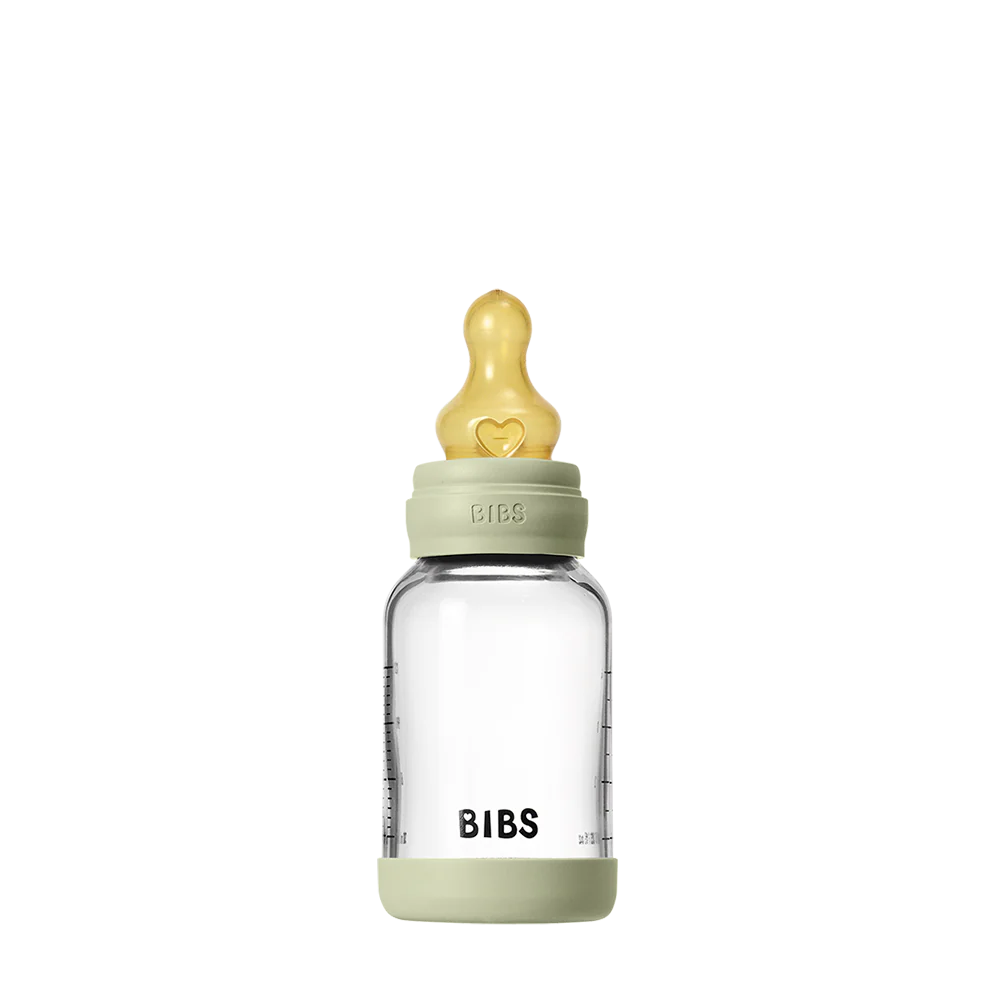 Baby Glass Bottle Set 4oz Latex - Sage