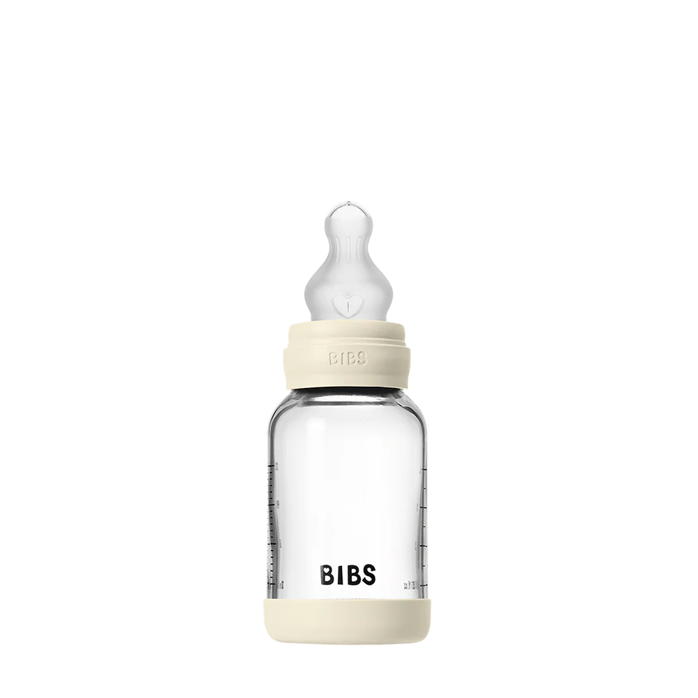 Baby Glass Bottle Set 4oz Silicone - Ivory