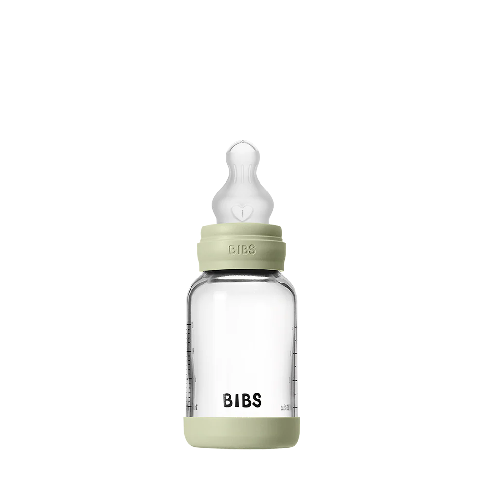 Baby Glass Bottle Set 4oz Silicone - Sage