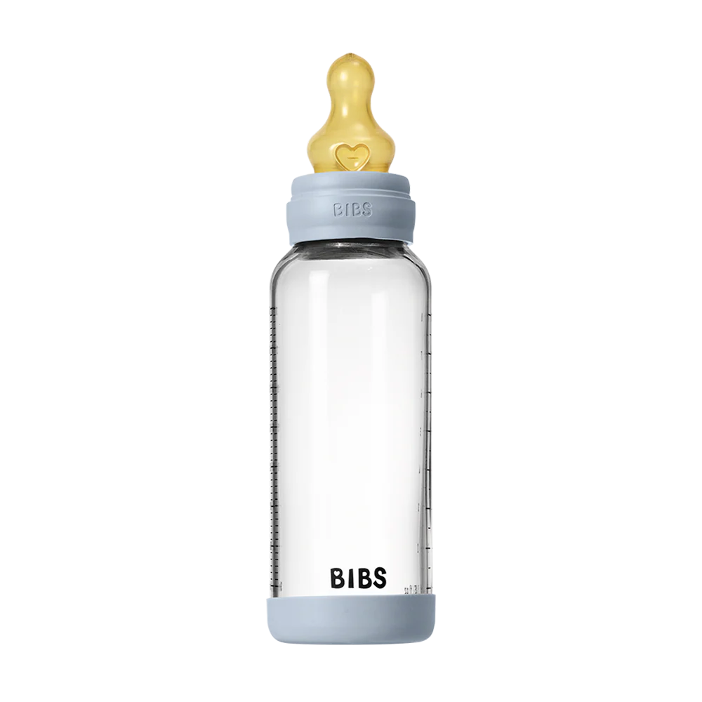 Baby Glass Bottle Set 8oz Latex - Baby Blue