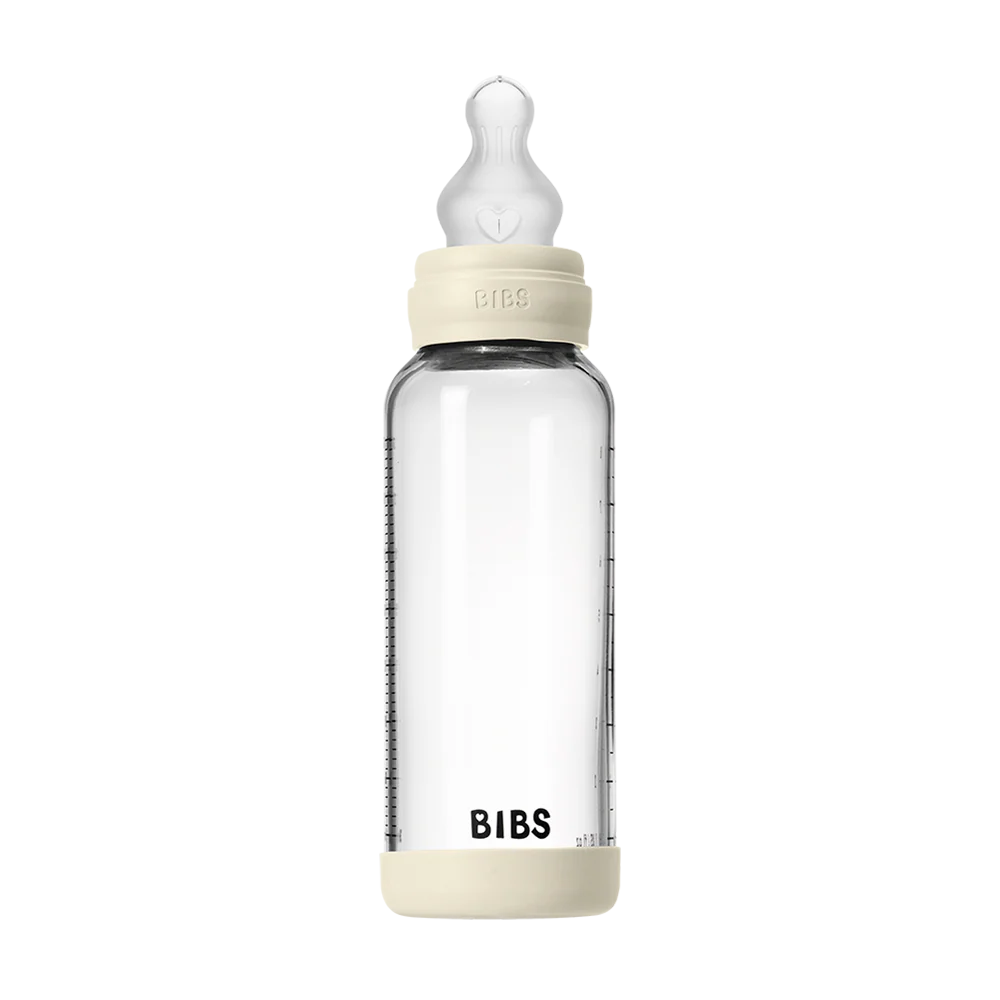 Baby Glass Bottle Set 8oz Silicone - Ivory