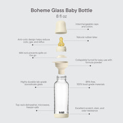 Baby Glass Bottle Boheme Set 8oz Latex - Ivory