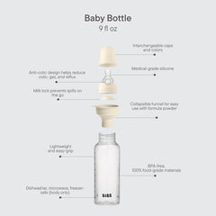 Baby BPA-Free PP Bottle Set 9oz Silicone - Baby Blue