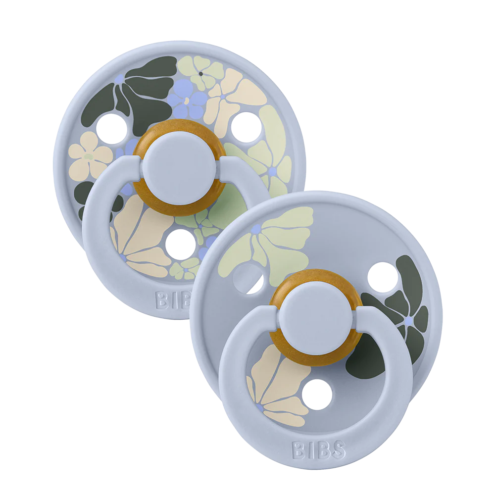 STUDIO Colour Pacifiers 2 Pack Morning Bloom - Dusty Blue Mix
