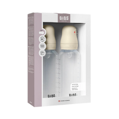 Baby BPA-Free PP Bottle Set 270ml 2 Pack Silicone - Ivory