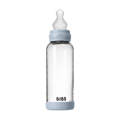 Baby Glass Bottle Set 240ml Silicone - Baby Blue