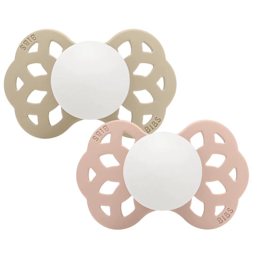 Infinity GLOW Pacifiers 2 Pack - Vanilla/Blush