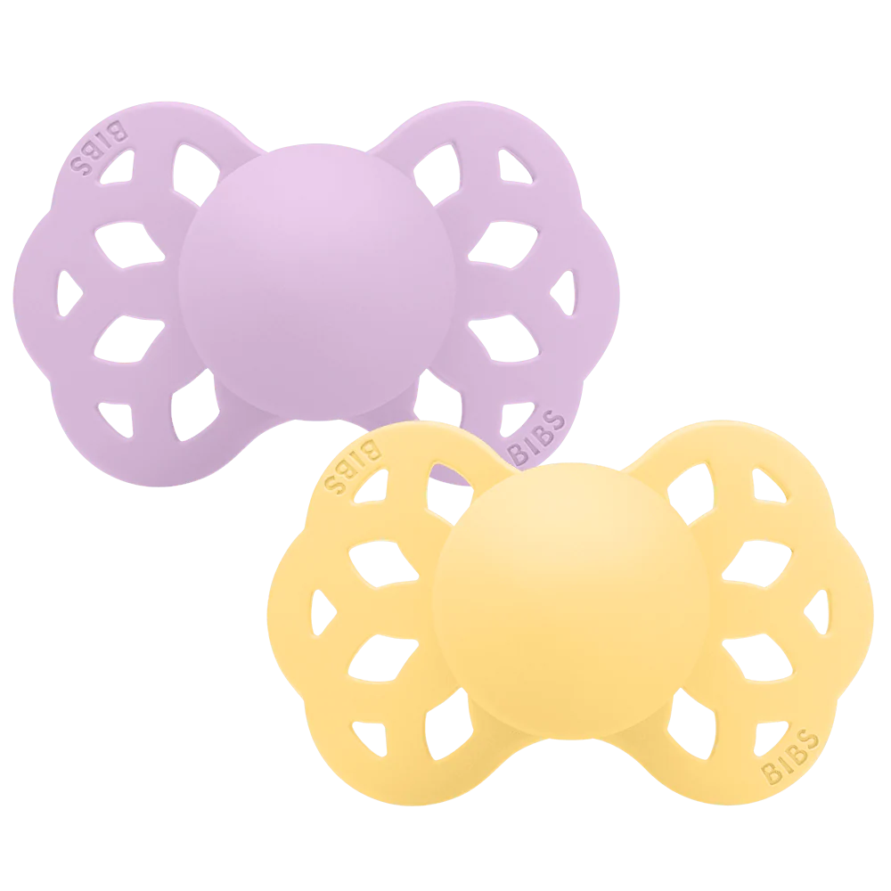 Infinity Pacifiers 2 Pack - Pale Butter/Violet Sky