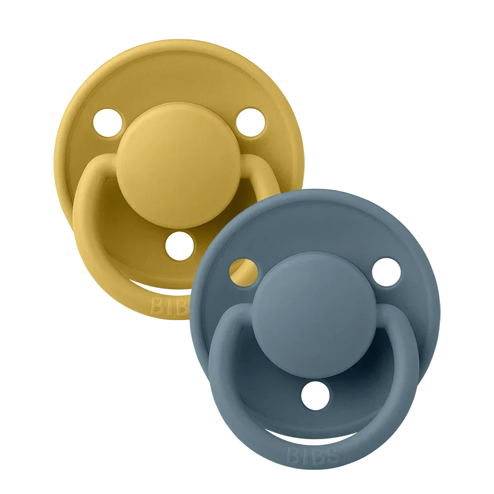 De Lux Pacifiers 2 Pack - Mustard/Petrol