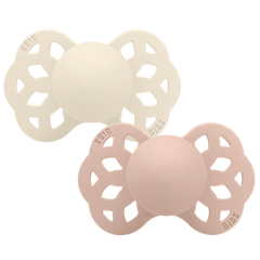 Infinity Pacifiers 2 Pack - Ivory/Blush